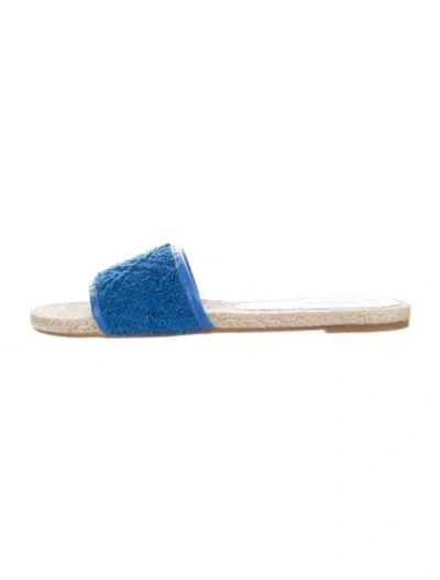 Pre-owned Tory Burch Tweed Espadrilles In Blue