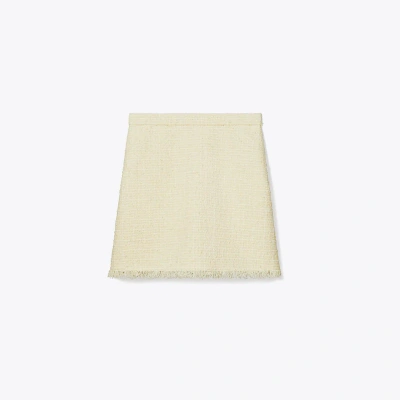 Tory Burch Tweed Mini Skirt In White/ivory