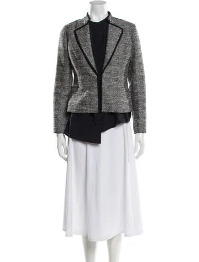 Pre-owned Tory Burch Tweed Pattern Blazer In Blue