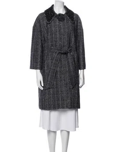 Pre-owned Tory Burch Tweed Pattern Coat In Multi