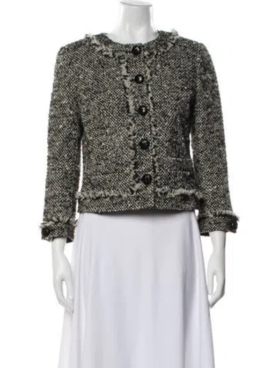 Pre-owned Tory Burch Tweed Pattern Evening Jacket In Multi