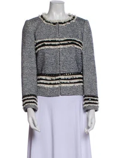 Pre-owned Tory Burch Tweed Pattern Jacket In Multi