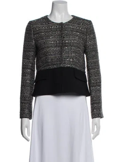 Pre-owned Tory Burch Tweed Pattern Jacket W/ Tags In Black