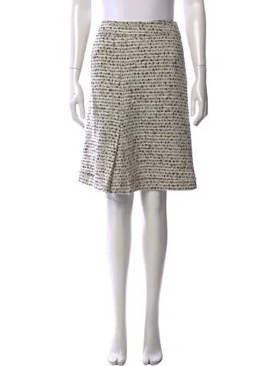 Pre-owned Tory Burch Tweed Pattern Knee-length Skirt In Black