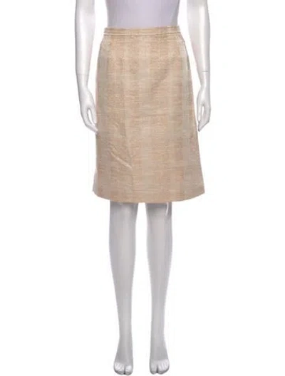 Pre-owned Tory Burch Tweed Pattern Knee-length Skirt In Neutral