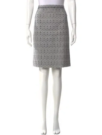 Pre-owned Tory Burch Tweed Pattern Knee-length Skirt In Neutral