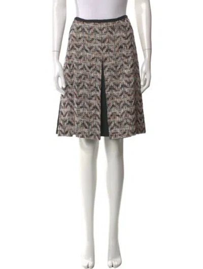 Pre-owned Tory Burch Tweed Pattern Knee-length Skirt In Neutral