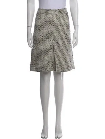 Pre-owned Tory Burch Tweed Pattern Knee-length Skirt In Neutral