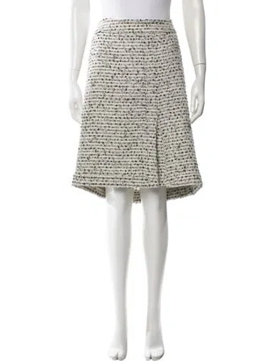 Pre-owned Tory Burch Tweed Pattern Knee-length Skirt In Neutral