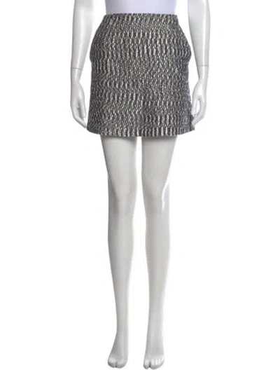 Pre-owned Tory Burch Tweed Pattern Mini Skirt In Black