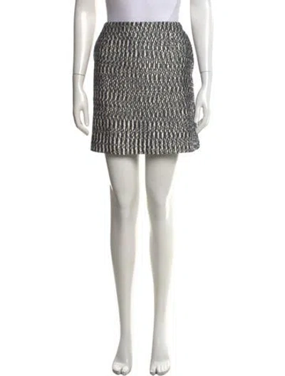 Pre-owned Tory Burch Tweed Pattern Mini Skirt In Black