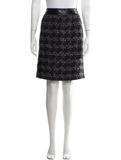 Pre-owned Tory Burch Tweed Pattern Mini Skirt In Black