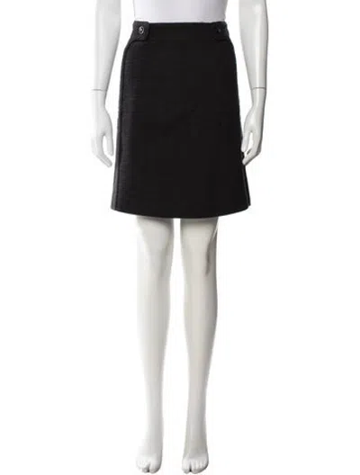 Pre-owned Tory Burch Tweed Pattern Mini Skirt In Black