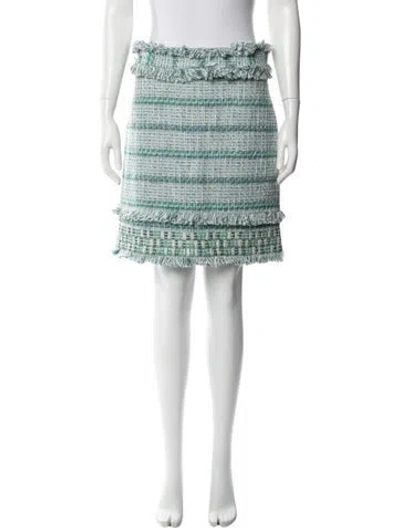 Pre-owned Tory Burch Tweed Pattern Mini Skirt In Blue