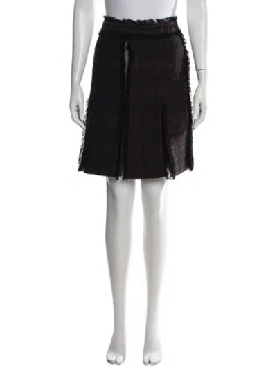 Pre-owned Tory Burch Tweed Pattern Mini Skirt In Brown