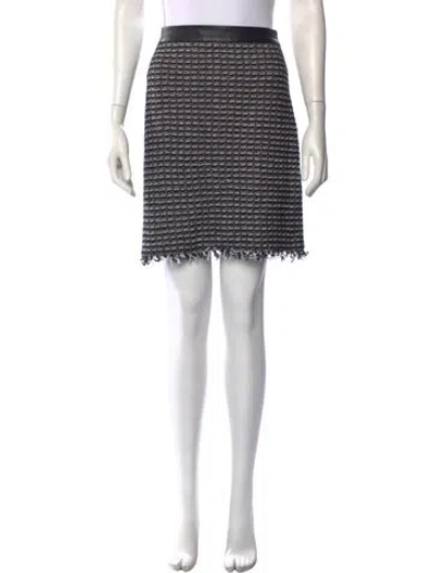 Pre-owned Tory Burch Tweed Pattern Mini Skirt W/ Tags In Black
