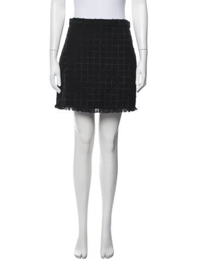 Pre-owned Tory Burch Tweed Pattern Mini Skirt W/ Tags In Blue