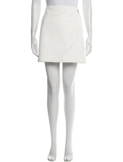 Pre-owned Tory Burch Tweed Pattern Mini Skirt W/ Tags In White