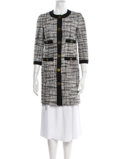 Pre-owned Tory Burch Tweed Pattern Peacoat