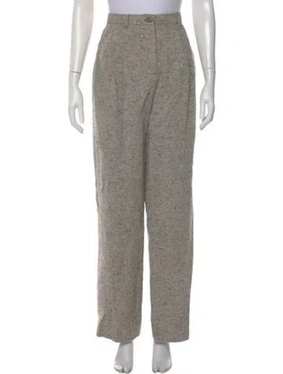 Pre-owned Tory Burch Tweed Pattern Straight Leg Pants In Neutral