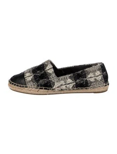 Pre-owned Tory Burch Tweed Patterned Espadrilles In Multi