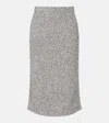 Tory Burch Fitted Grey Skirt With Textured Speckled Fabric In Gray