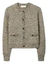 Tory Burch Tweed Pocket Cardigan In Multi