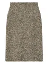 Tory Burch Tweed Ribbed Skirt In Neutral