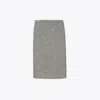 Tory Burch Fitted Grey Skirt With Textured Speckled Fabric In Gray