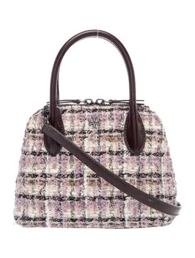 Pre-owned Tory Burch Tweed Top Handle Bag In Multi
