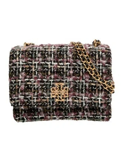 Pre-owned Tory Burch Tweed Top Handle Bag In Pink