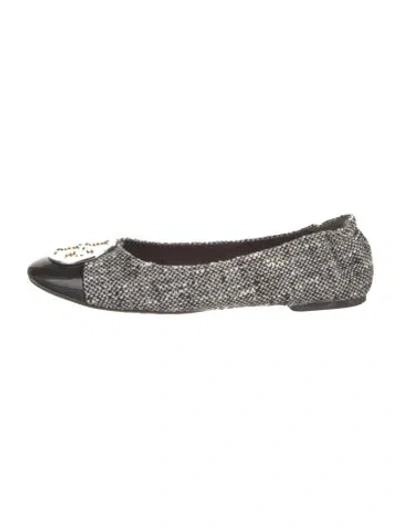 Pre-owned Tory Burch Tweed Tweed Pattern Ballet Flats In Multi