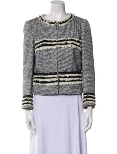 Pre-owned Tory Burch Tweed Tweed Pattern Evening Jacket In Multi