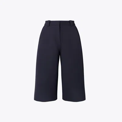 Tory Burch Twill Board Shorts In Meteorite Navy