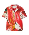 Tory Burch Printed Cotton-blend Twill Shirt In Red