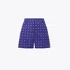 Tory Burch Twill Camp Short In Blue