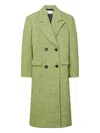 Tory Burch Twill Double-breasted Coat In Gold