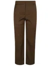 Tory Burch Twill Trouser In Dark Oliva