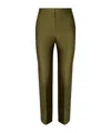 Tory Burch Twill Trouser In Dark Olive