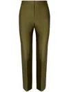 Shop Tory Burch Twill Trousers In Green
