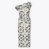 Tory Burch Twisted Cotton Velvet Dress In Multi