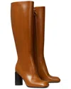 Tory Burch Twisted Heel Knee-high Boot In Brown