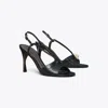 Tory Burch Twisted Heel T-strap Sandal In Black