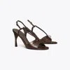 Tory Burch Twisted Heel Sandal In Brown