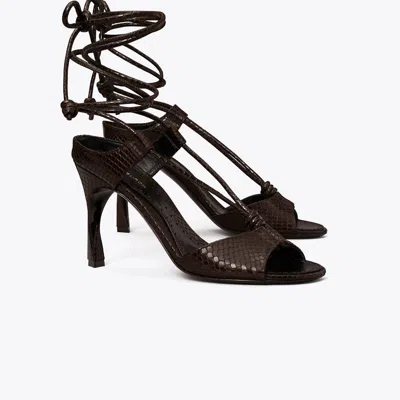 Tory Burch Twisted Heel Sandal In Brown