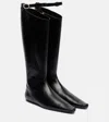 Tory Burch Twisted Leather Knee-high Boots In Black