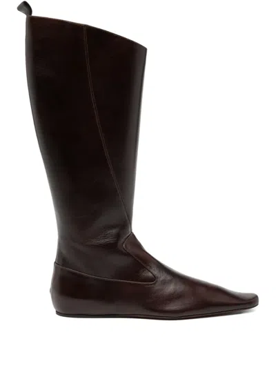 Tory Burch Twisted Riding Boot In Brown