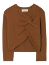 Tory Burch Twisted Sweater In Brown