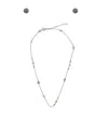 Tory Burch Embellished Chained Necklace Earrings Set In Gray