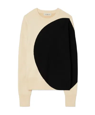 TORY BURCH TORY BURCH COLORBLOCK CREWNECK KNITTED JUMPER